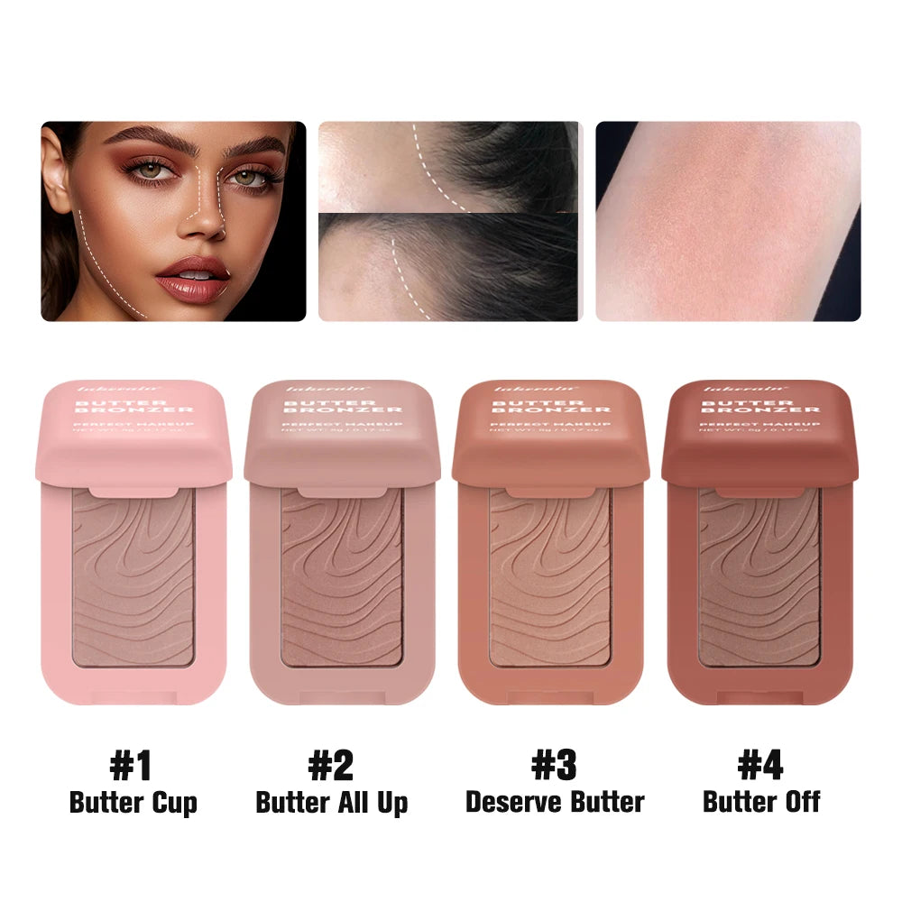 Bronzer Butter Bronzer for Dark Complexions Contour Palette with Matte Brown Shades for Nose Cheek and Profile Natural Nude Make Peaceful Pleasures Health and Wellness