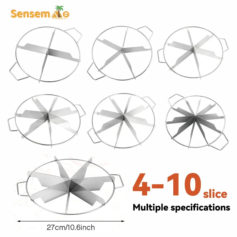 Stainless Steel Cake & Pizza Cutter | 4–10 Slice Portioner