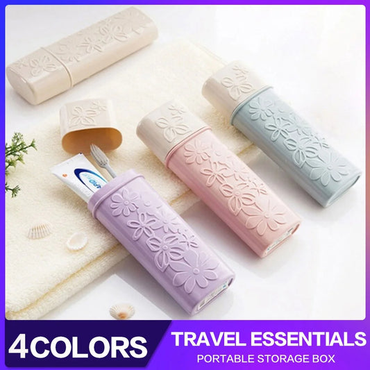 Portable Toothbrush Toothpaste Storage Box Holder Cup Wash Toothbrush Organizer Outdoor Travel Bathroom Products Supplier Peaceful Pleasures Health and Wellness