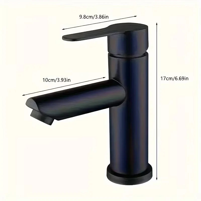 Black 304 Stainless Steel Bathroom Faucet | Hot & Cold