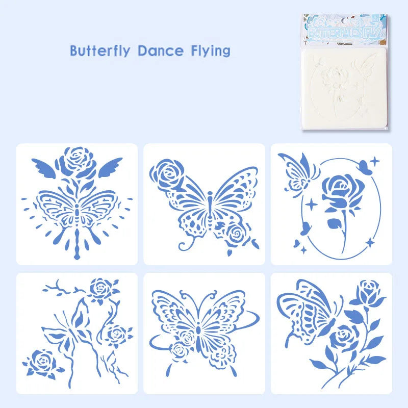 6-pcs Forest Garden Handwritten Poster Template Hollow Painting