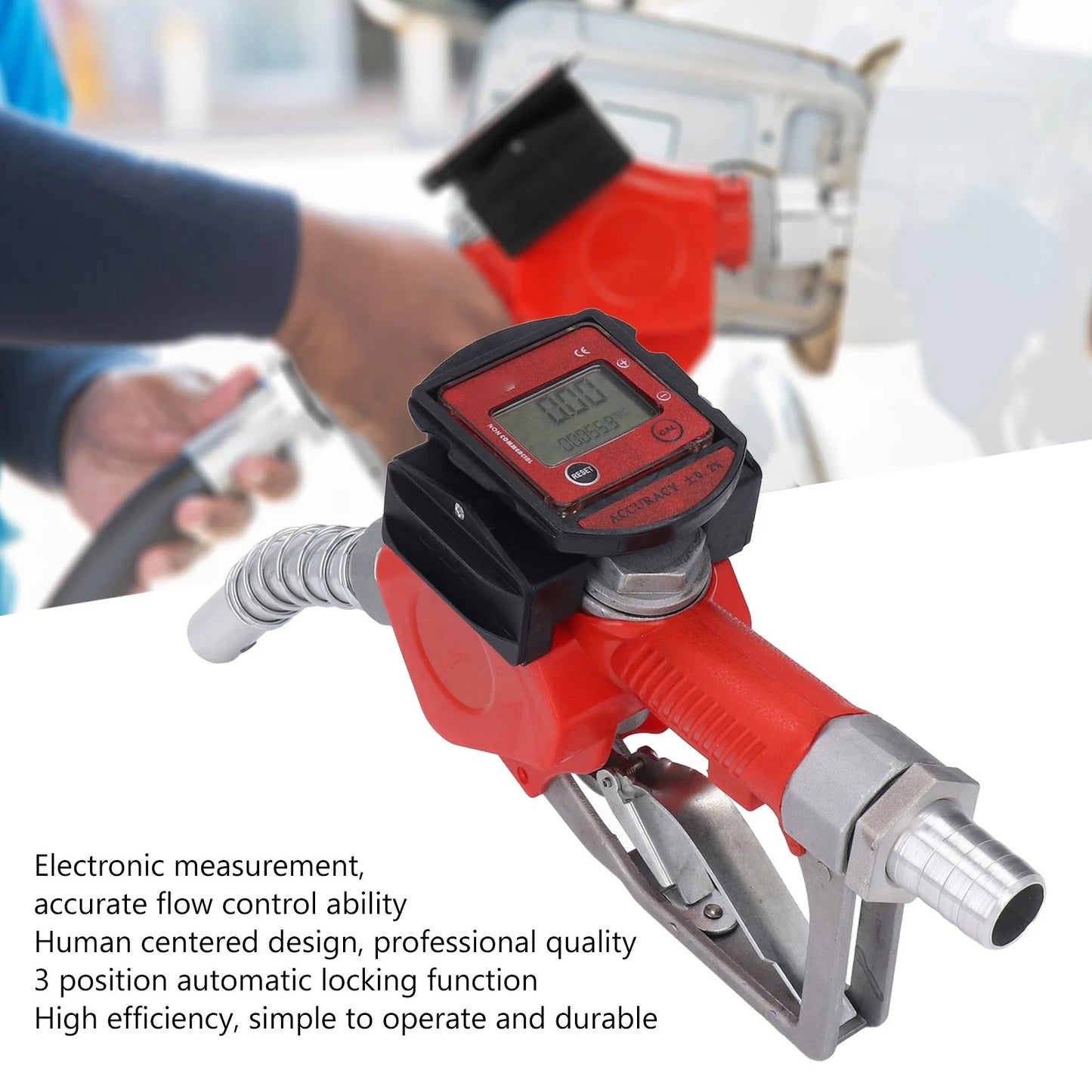 BSP Automatic Fueling Nozzle Meter Aluminum Alloy Digital Flow Diesel