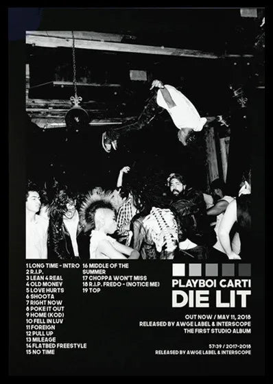 Playboi Carti Canvas Poster | Whole Lotta Red & Die Lit Wall Art