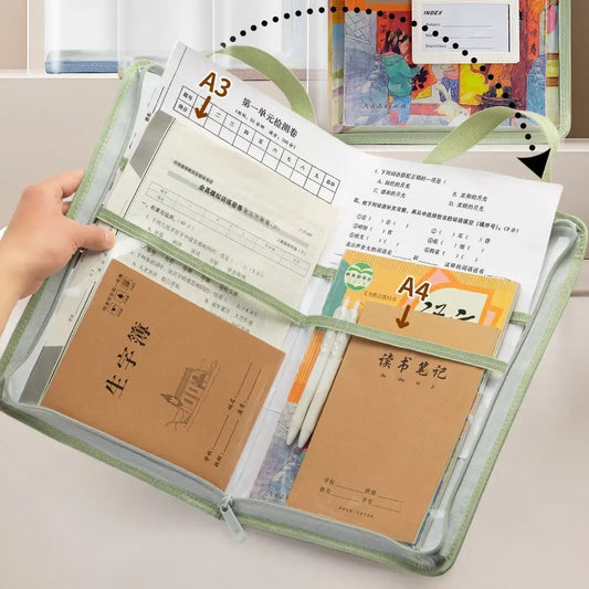 A3 A4 Zipper Bag Subject Classification Document Large Opening Peaceful Pleasures Health and Wellness