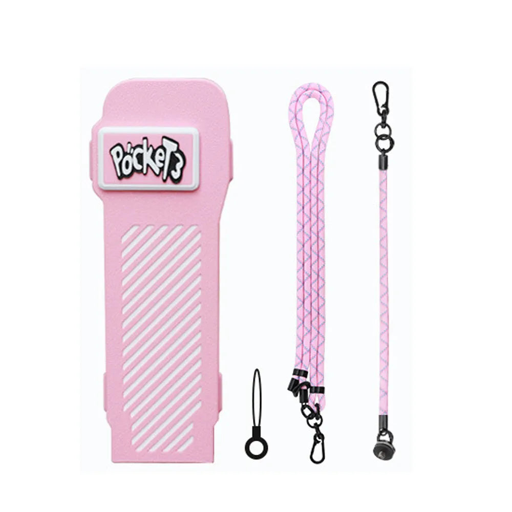 Protective Case For DJI Osmo Pocket 3 Anti-Scratch Shock Absorption Cover Gimbal Camera Protective Shell For Pocket 3 Accessory Peaceful Pleasures Health and Wellness Pink Lanyard