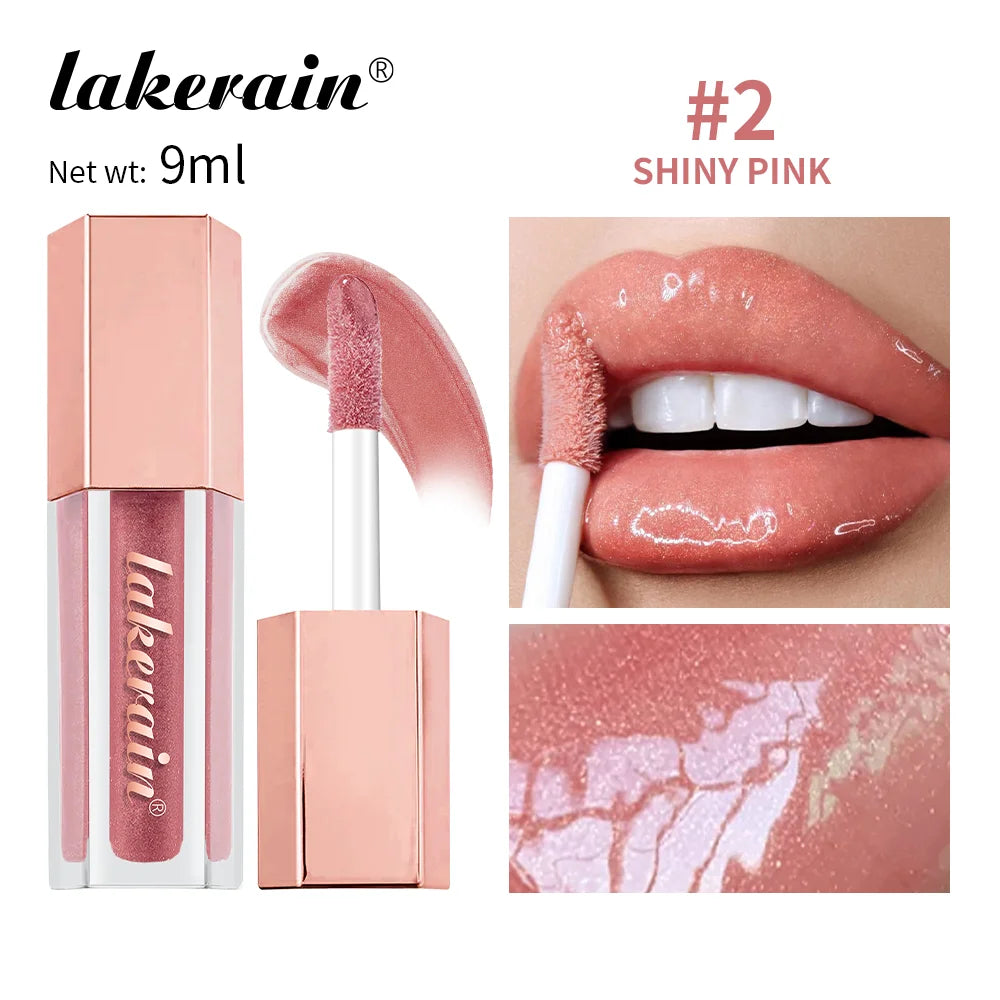 NEW Glitter Gloss Universal Lip Luminizer 8 Colors Makeup Lip Gloss Non-sticky Moisturizing Plumper Long Lasting Glitter Liquid Peaceful Pleasures Health and Wellness 2 shiny pink