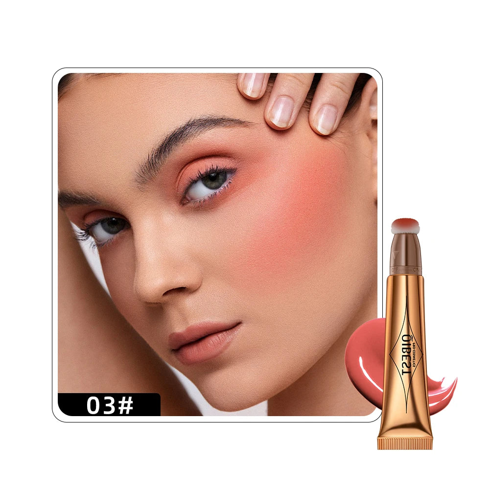 1PCS Liquid Blush Velvet Matte Blusher Face Pigment Lasting Beauty Natural Cream Cheek Tint Orange Peach Blush Makeup Maquiagem Peaceful Pleasures Health and Wellness 03 Liquid Blush