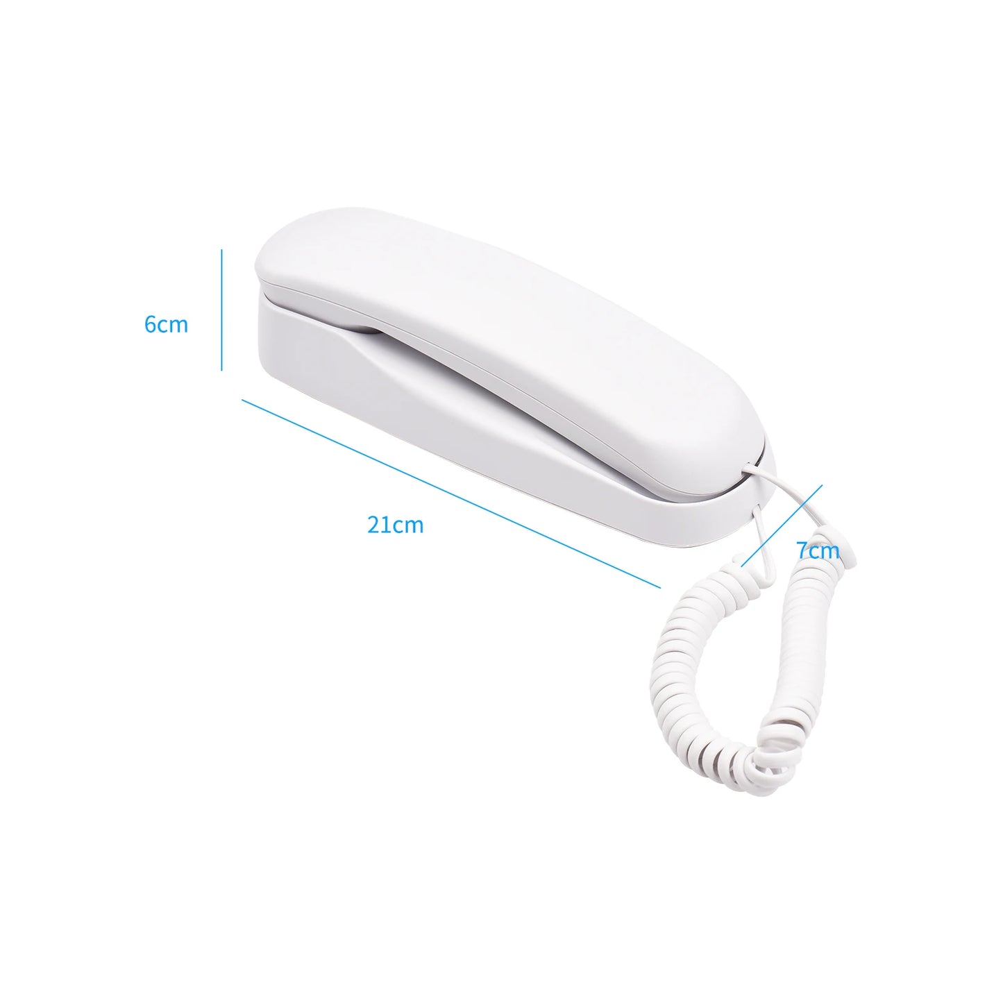 Mini Corded Landline Phone | Wall Mountable, Mute & Redial