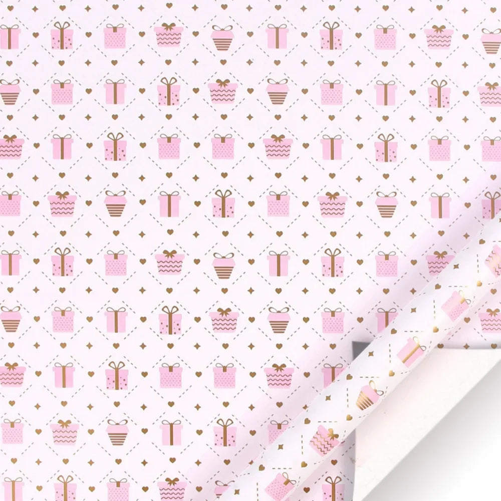 Pink Glitter Marble Christmas Wrapping Paper | DIY Gift Wrap