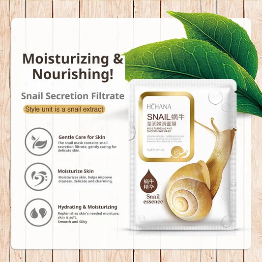 Snail Mucus Hydrating Sleeping Face Sheet Masks – 5 or 10 Pcs Sleeping Sheet Mask Peaceful Pleasures Health and Wellness