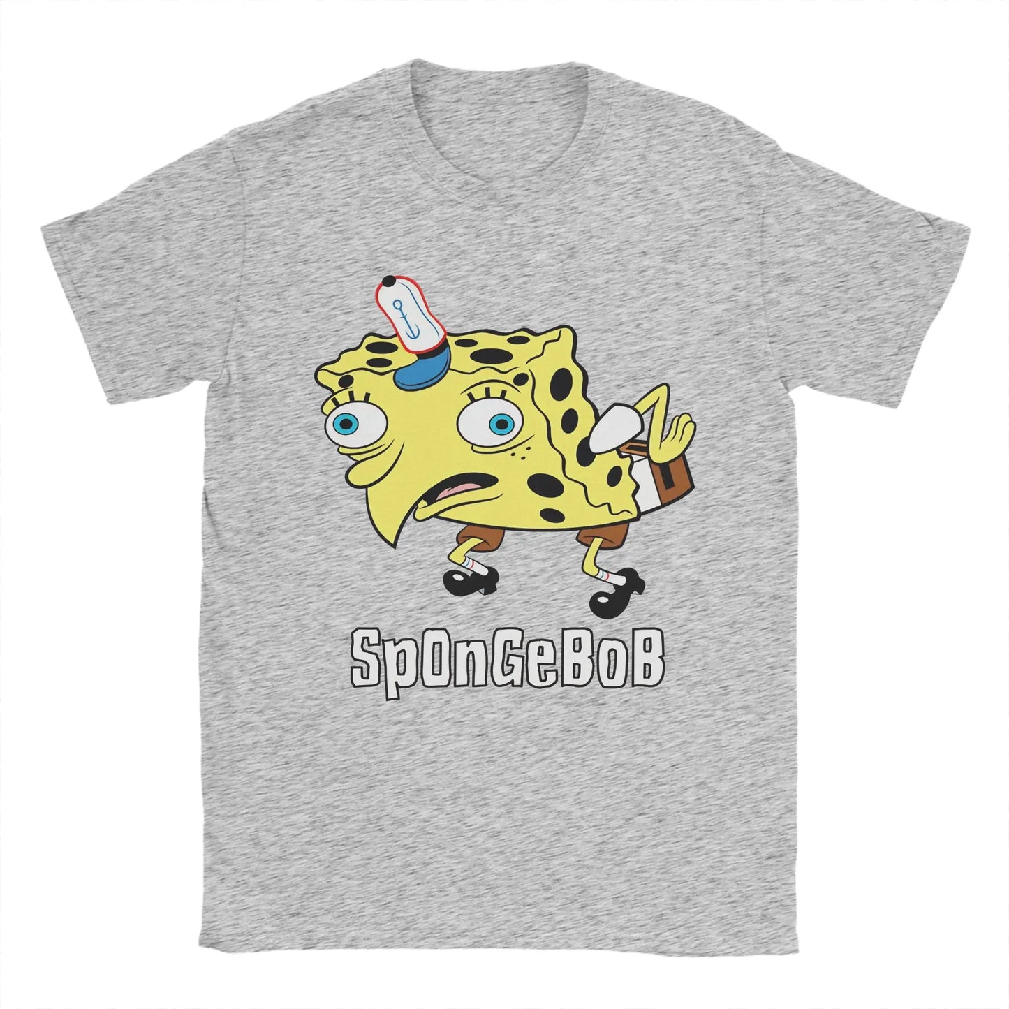 Men's T-Shirt S-Spongebobs Vintage 100% Cotton Tee Shirt Short Sleeve SpOnGeBoB Meme T Shirts Round Neck Clothes 6XL Peaceful Pleasures Health and Wellness