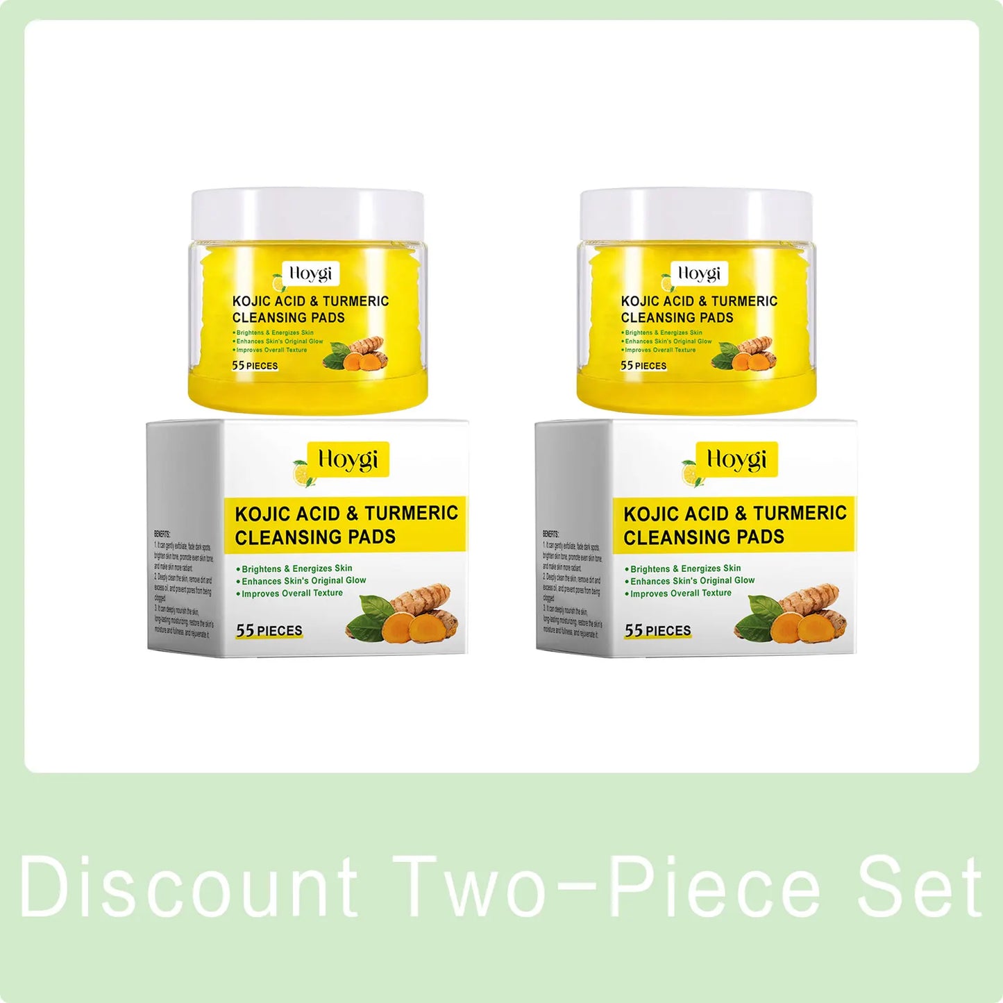 Turmeric Cleansing Pads Facial Exfoliating Makeup Removal Dead Skin Peeling Smooth Skin Shrink Pore Massage Face Washing Sponge Peaceful Pleasures Health and Wellness 110pcs Boxed