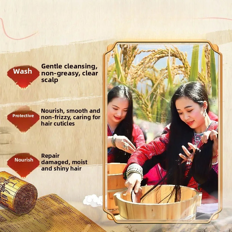 500ml Wash Rice Water Hair Shampoo Anti Dandruff Shampoo Professional Hair Care Clean Scalp and Improve Scalp Environment Peaceful Pleasures Health and Wellness