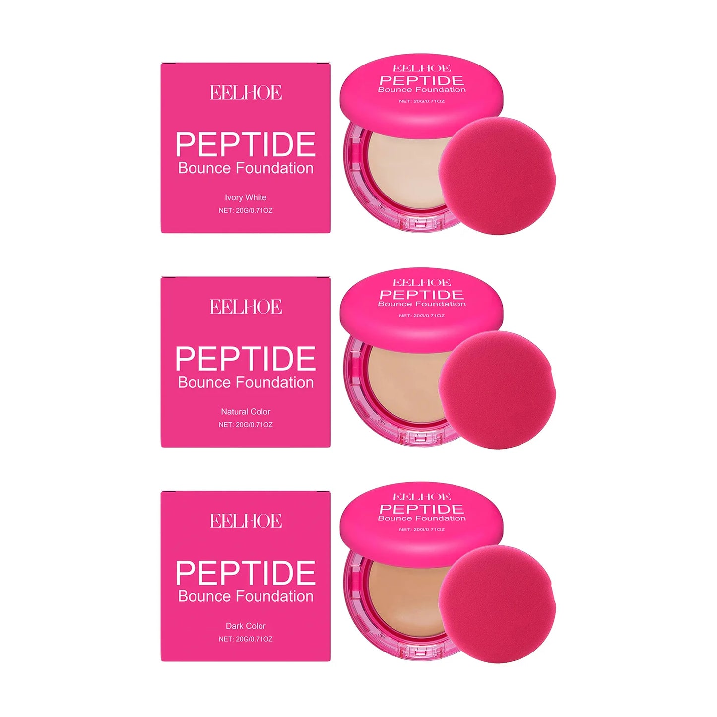 EELHOE Waterproof Foundation Balm for High Coverage Peaceful Pleasures Health and Wellness 3 color in 1 set