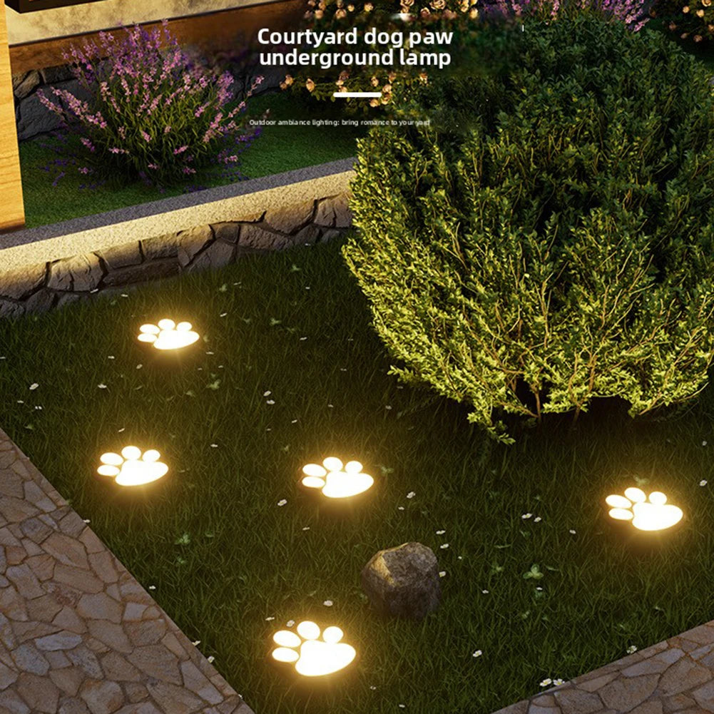 Solar Paw Print Garden Lights,Outdoor Waterproof & Sturdy Decorative Pathway Lights,For Front Porch/Lawn Edge/Backyard Decor Peaceful Pleasures Health and Wellness