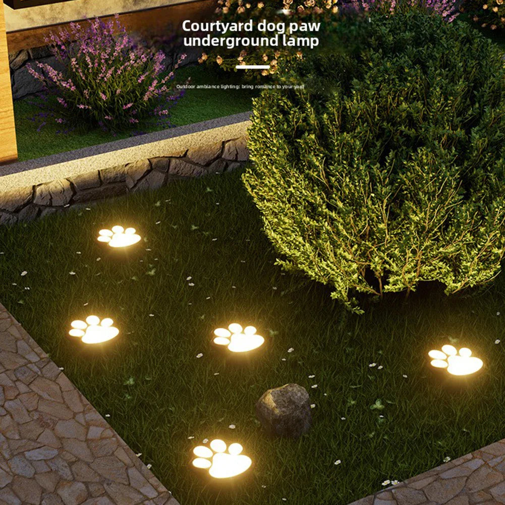 Solar Paw Print Garden Lights | Waterproof Pathway Decor 4 Pack