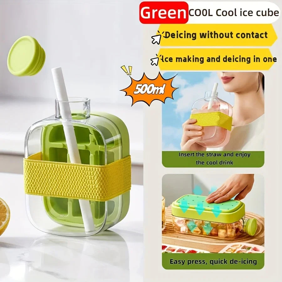 12-Grid Food-Grade Ice Cube Tray with Lid | 500/800ml Combo