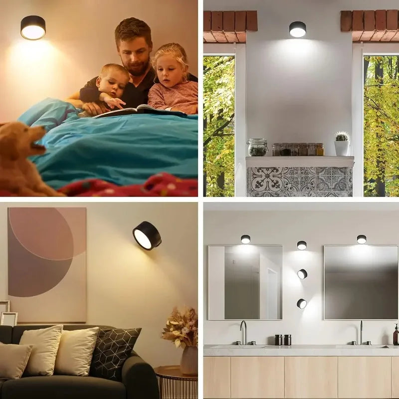 RTONTR Dimmable LED Wall Light | USB Rechargeable Remote