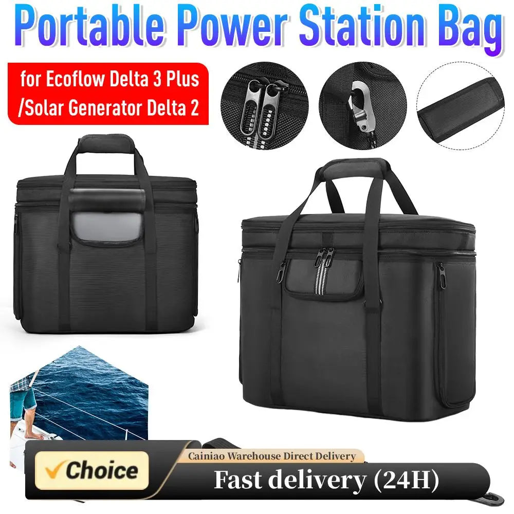 Carrying Case Portable Power Station Bag Waterproof Storage Case Anti-drop with Shoulder Strap & Handle for Ecoflow Delta 3 Plus Peaceful Pleasures Health and Wellness
