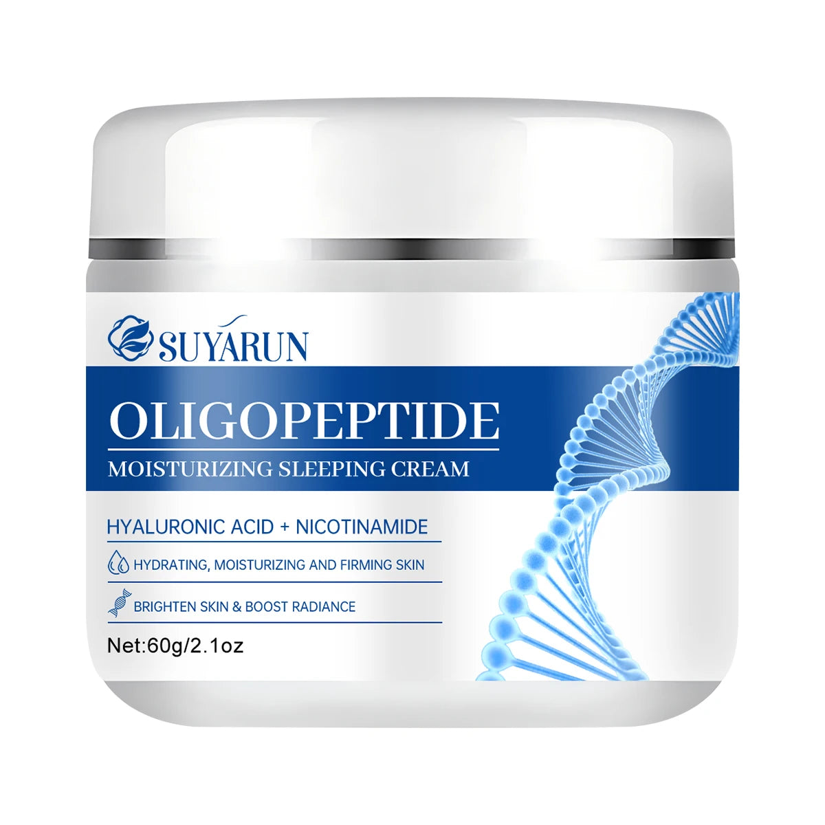 SUYARUN Oligopeptide Sleeping Cream Hydrating Night Moisturizer Anti-Aging Repair Firming Cream for Dry Sensitive Skin. Peaceful Pleasures Health and Wellness 60g
