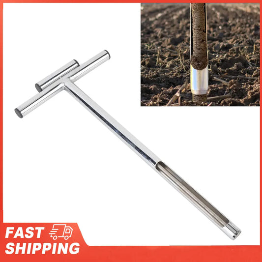 Soil Sample Probe Ejector Tubular Stainless Steel Rod T Shaped Handle Peaceful Pleasures Health and Wellness Default Title