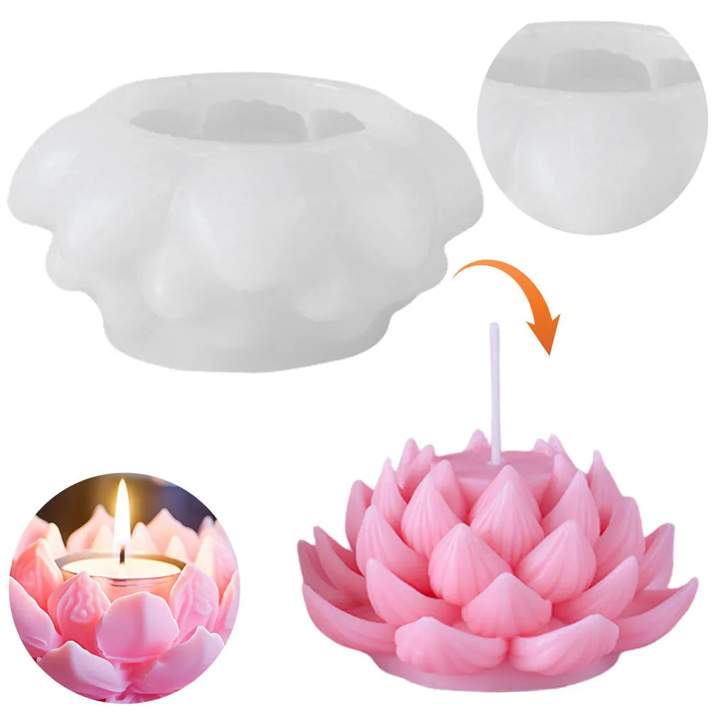3D Lotus Flower Silicone Mold — Candle, Cake & Crafts Craft Supplies Peaceful Pleasures Health and Wellness