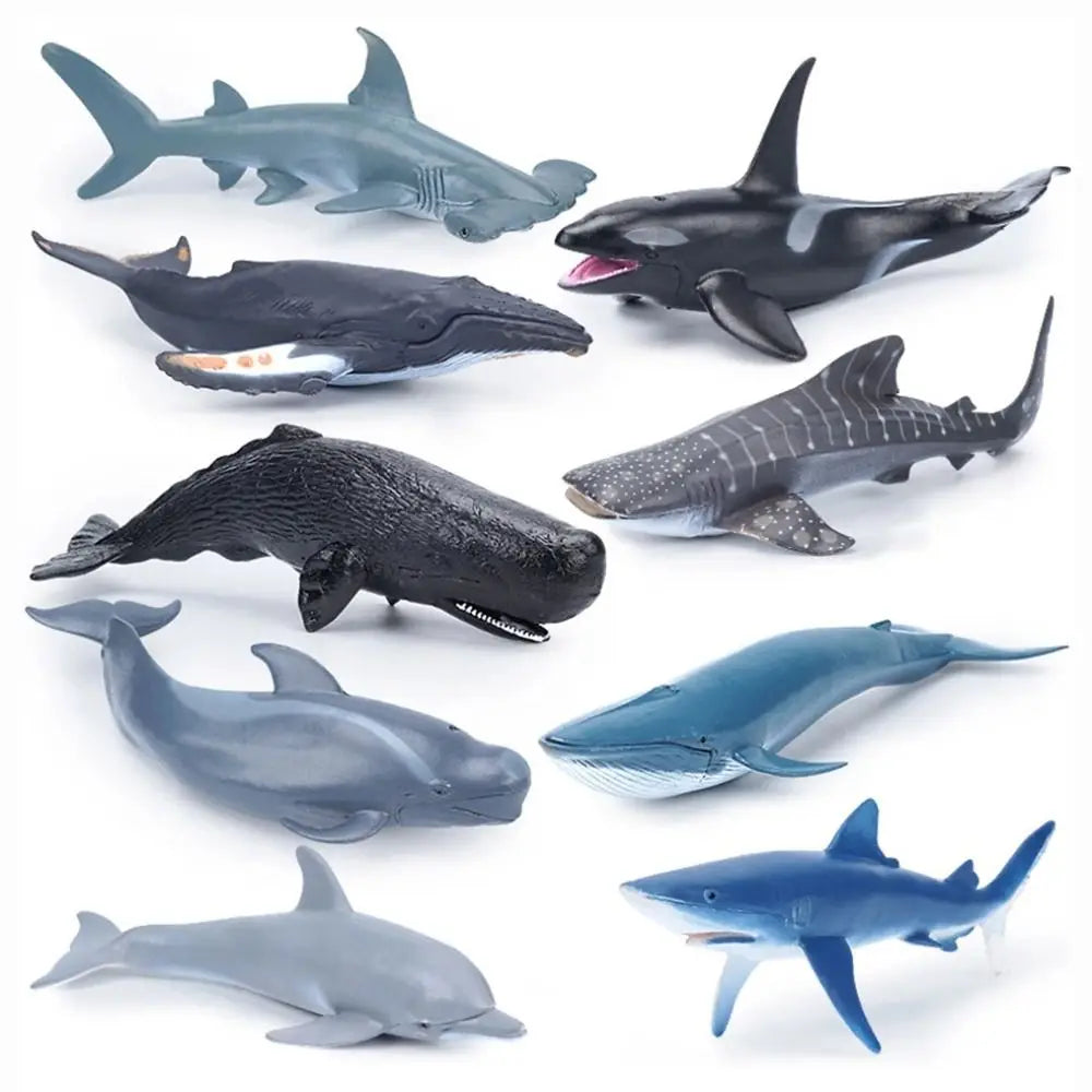 PVC Ocean Animal Figurines – Shark & Whale Sea Life Toys