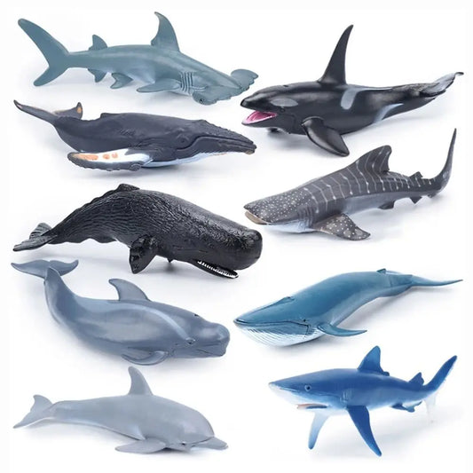 PVC Ocean Animal Figurines – Shark & Whale Sea Life Toys Animal Figurines Peaceful Pleasures Health and Wellness