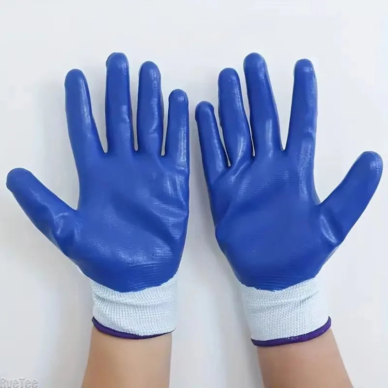 12-Pack Nitrile Coated Work Gloves | Grip & Breathable Knit