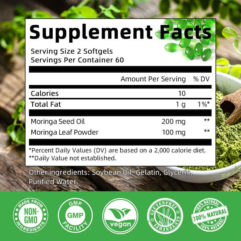 Moringa Capsules – Green Superfood & Antioxidant Support Peaceful Pleasures Health and Wellness