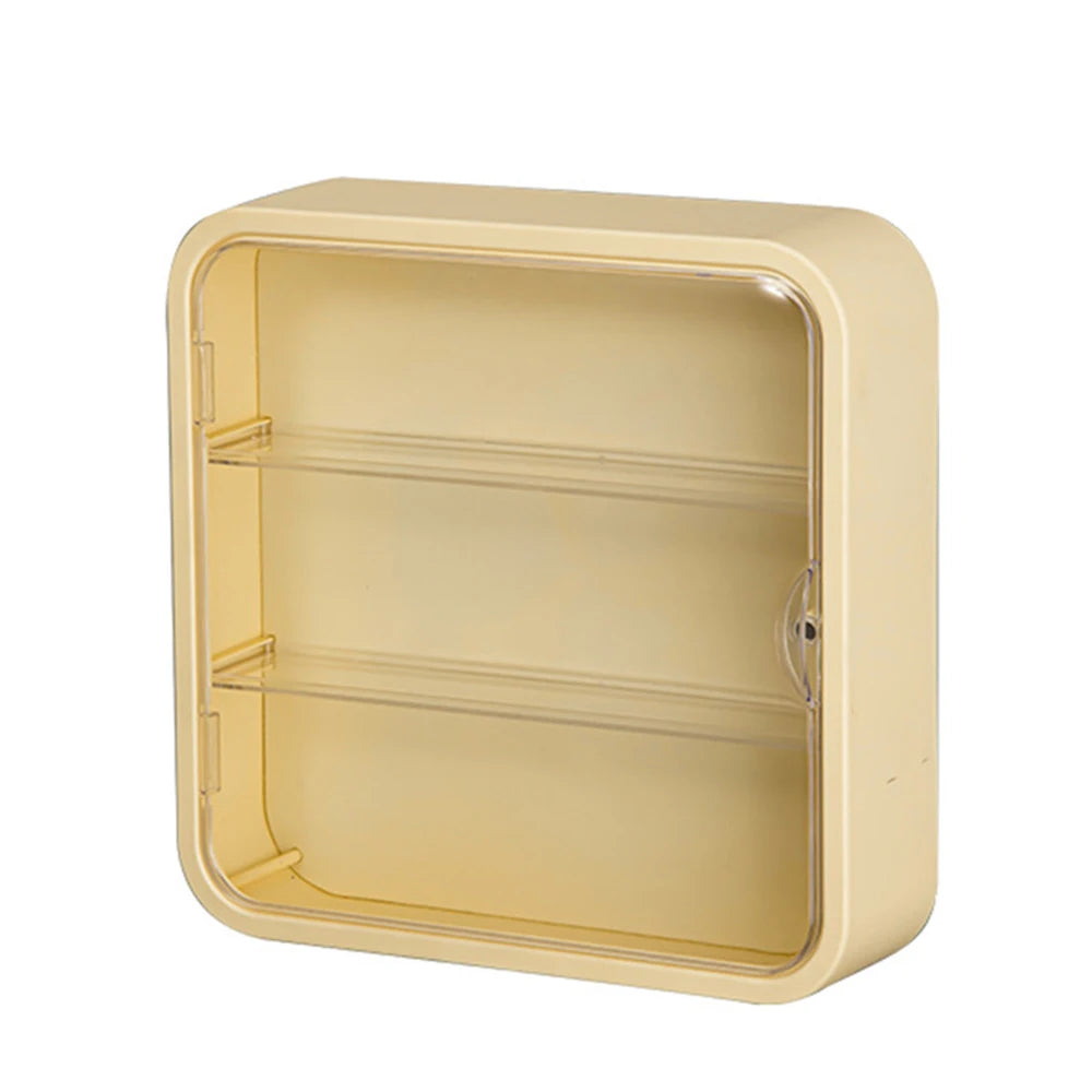 Transparent 3-Layer Display Cabinet – Multi-Size Wall-Mounted Dustproof Storage for LEGO Collectibles & Mini Toys Peaceful Pleasures Health and Wellness 1pc yellow