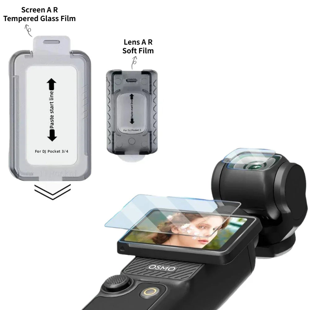 Ultra HD AR Protective Film Set For DJI Pocket 4 Lens and Screen Shatterproof Tempered Glass Film Easy Install Screen Protector Peaceful Pleasures Health and Wellness