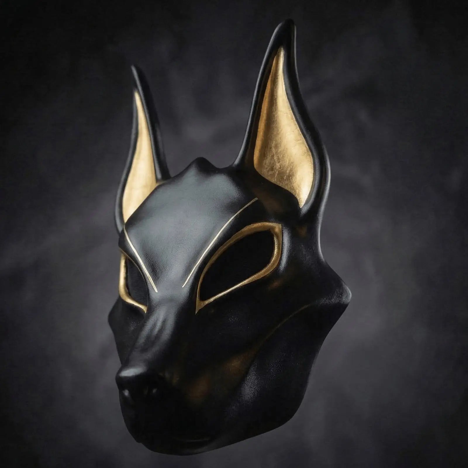 Egyptian Jackal Masque Halloween Cosplay Props Hand Painted Faux Gold Masquerade Masque for Holiday Masquerade Party Theater Peaceful Pleasures Health and Wellness