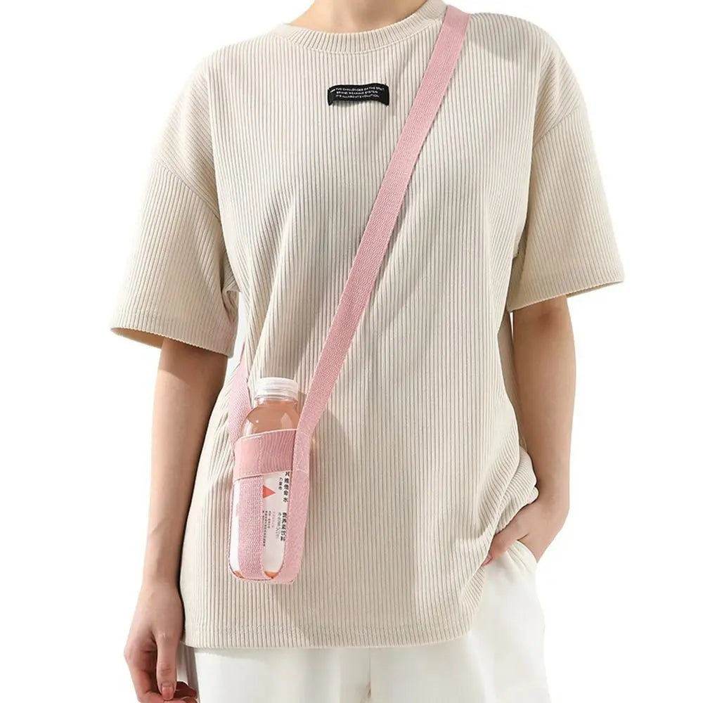 Useful Anti-Hot Cup Sleeve with Adjustable Shoulder Strap Simple Versatile Beverage Bag Reusable Mug Holder beer cover Peaceful Pleasures Health and Wellness