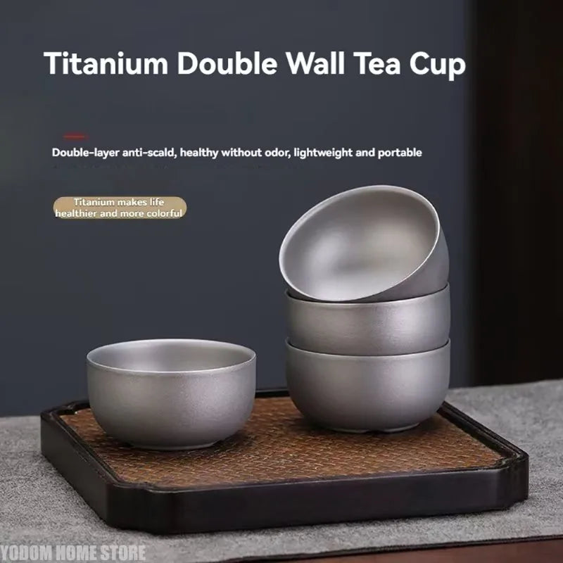 Pure Titanium Double-Layer Camping Cup 50ml | Coffee & Tea