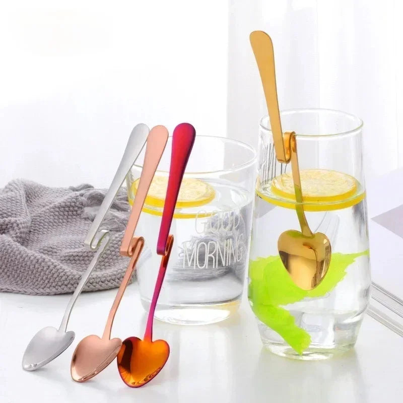 Coffee Spoon Honey Shape Creative Tea Cup Hanging Spoons Stainless
