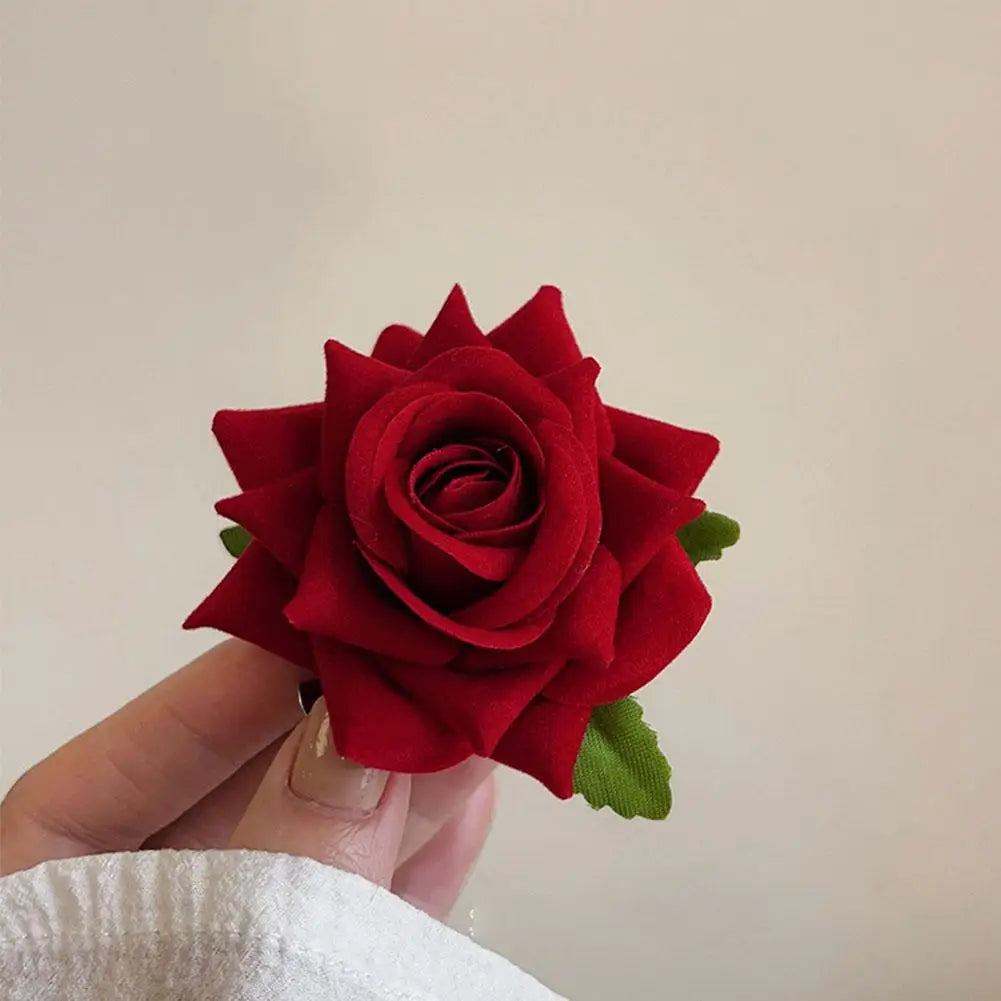 Rose Flower Hair Clip – Elegant Bridal Bridesmaid Hairpin