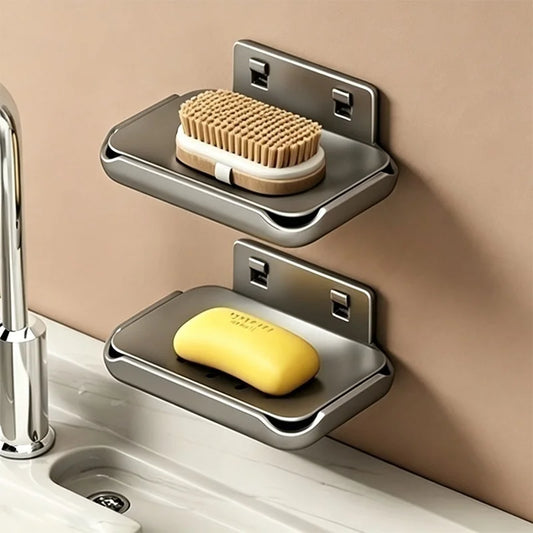 Punch-Free Corner Soap Holder Rack | No-Drill Bathroom Mount Corner Soap Dish Rack Peaceful Pleasures Health and Wellness