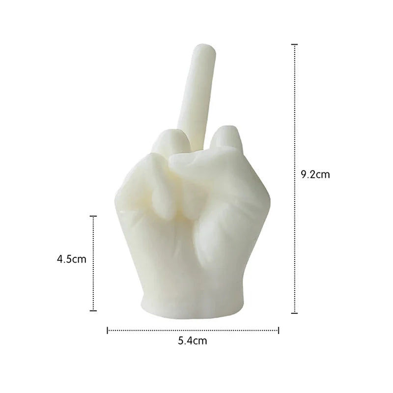 1pc Universal Creative Candles Middle Finger Shaped Gesture Scented Candles Durable Funny Quirky Gifts Home Decoration Ornaments Peaceful Pleasures Health and Wellness White