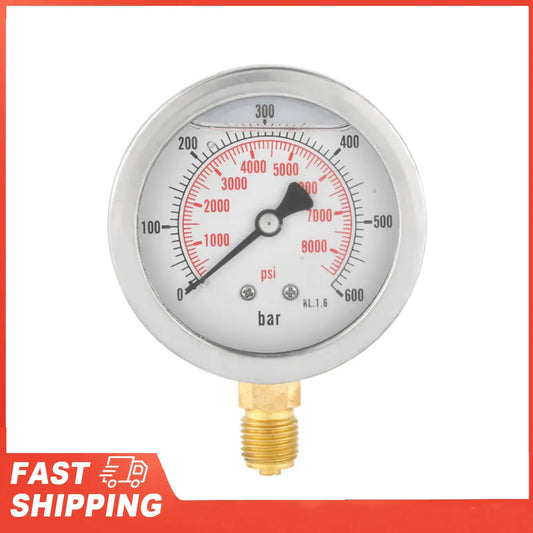 Pressure Gauge Meter Measuring Tool 0-600Bar 1 4 Dial Hydraulic Water Peaceful Pleasures Health and Wellness