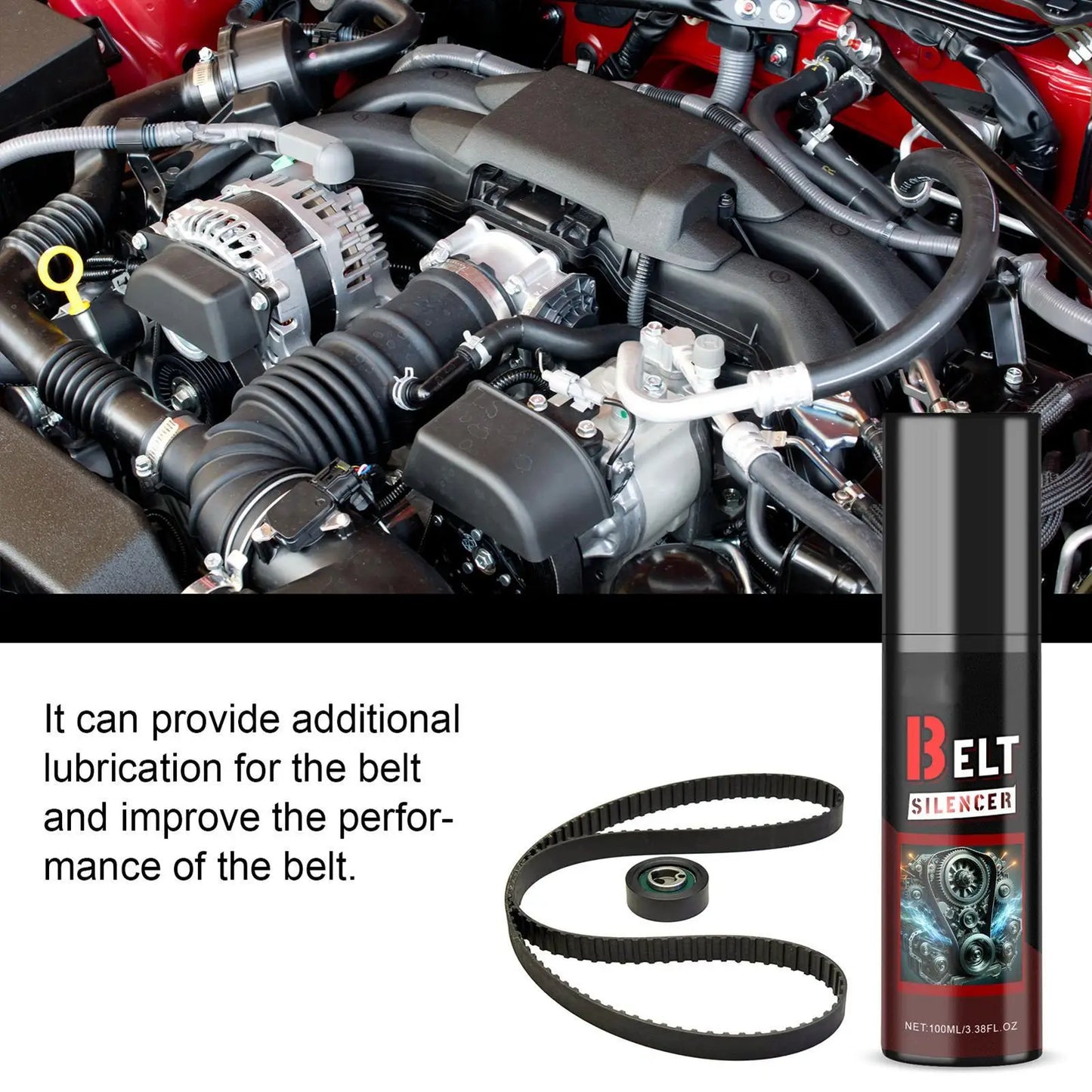 Car Belt Dressing Spray | Quieter Drive & Extended Belt Life Belt Dressing Spray Peaceful Pleasures Health and Wellness