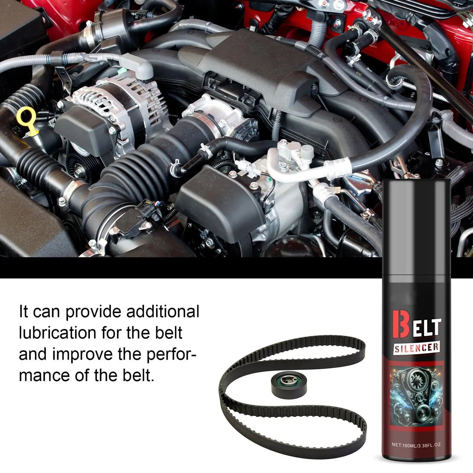 Car Belt Dressing Spray | Quieter Drive & Extended Belt Life Belt Dressing Spray Peaceful Pleasures Health and Wellness