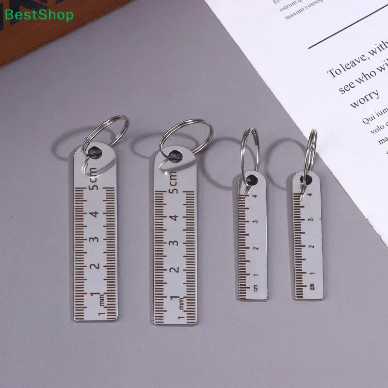 Mini Stainless Steel Ruler Keychain | Portable 1–5cm Measuring Tool