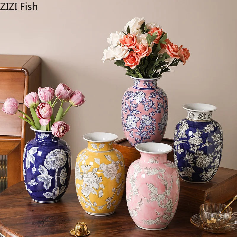 Blue & White Porcelain Vase | Tabletop Flower Décor