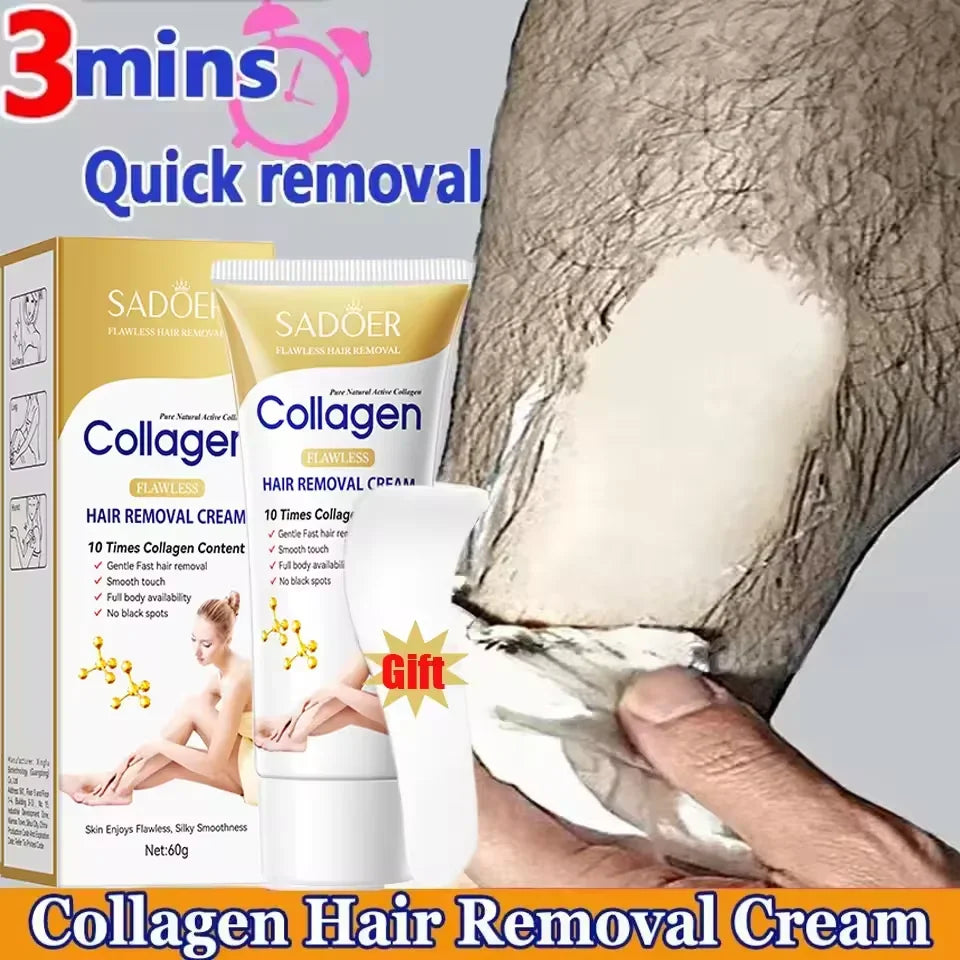 Collagen Hair Removal Cream – Fast Depilatory for Men & Women