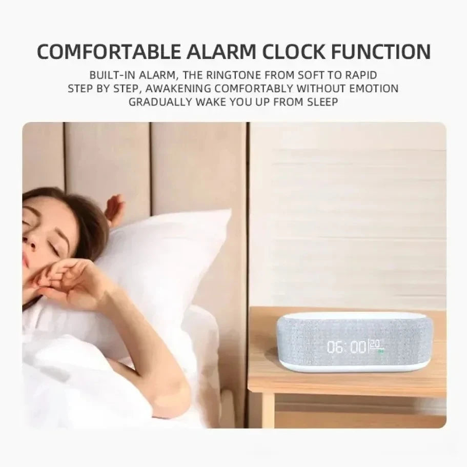 15W Fast Wireless Charger Pad Stand Dock Alarm Clock Bedroom Night Light Desktop Temperature Thermometer for Phone Peaceful Pleasures Health and Wellness