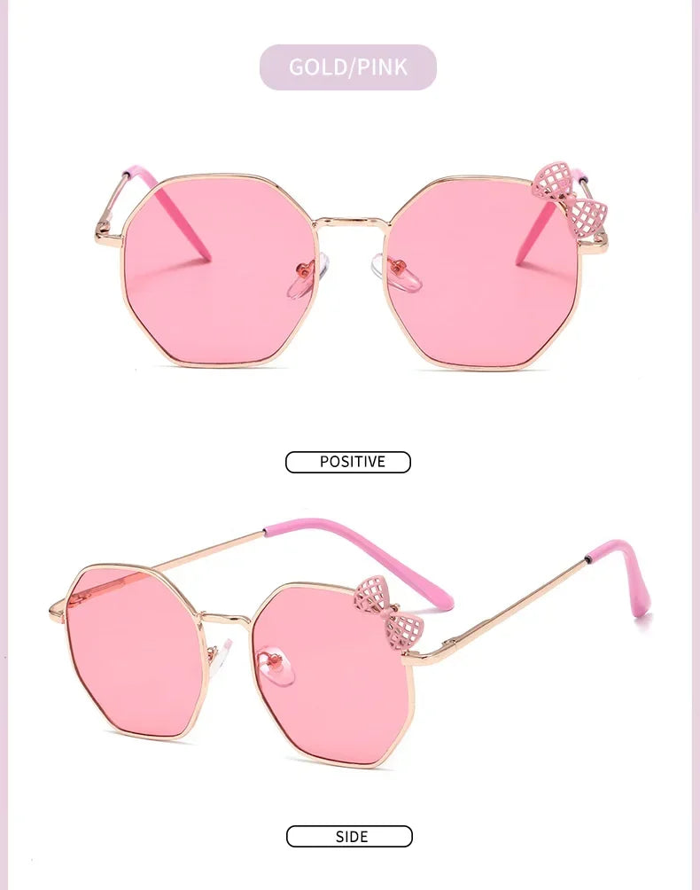 Kids UV400 Butterfly Sunglasses – Bow Metal Frame Boys & Girls