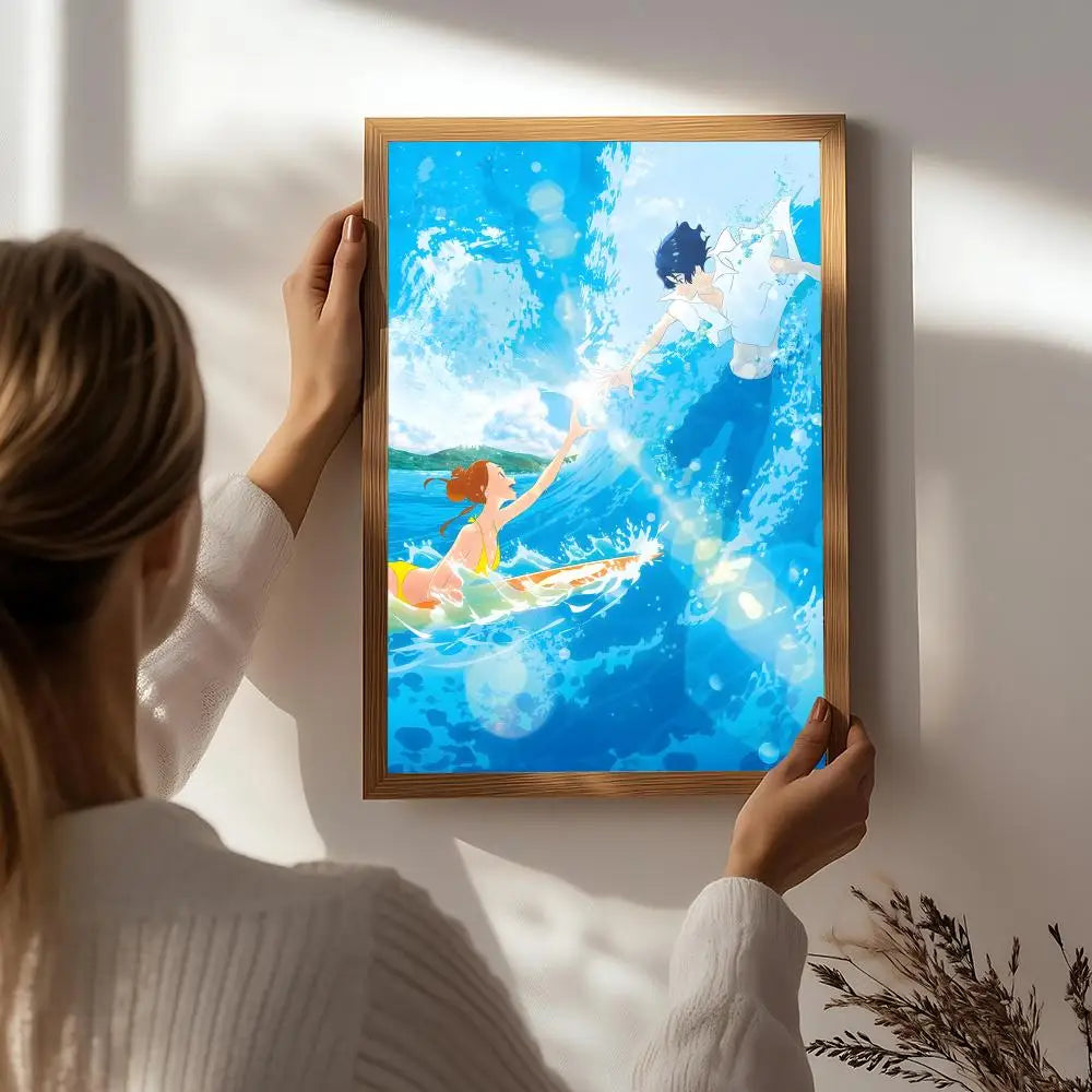 Anime R-Ride Your Wave Poster HD Self Adhesive Waterproof Wall Art Ideal for Home Office Dorm Bedroom Great Gift Peaceful Pleasures Health and Wellness White5 30X40cmNoframe