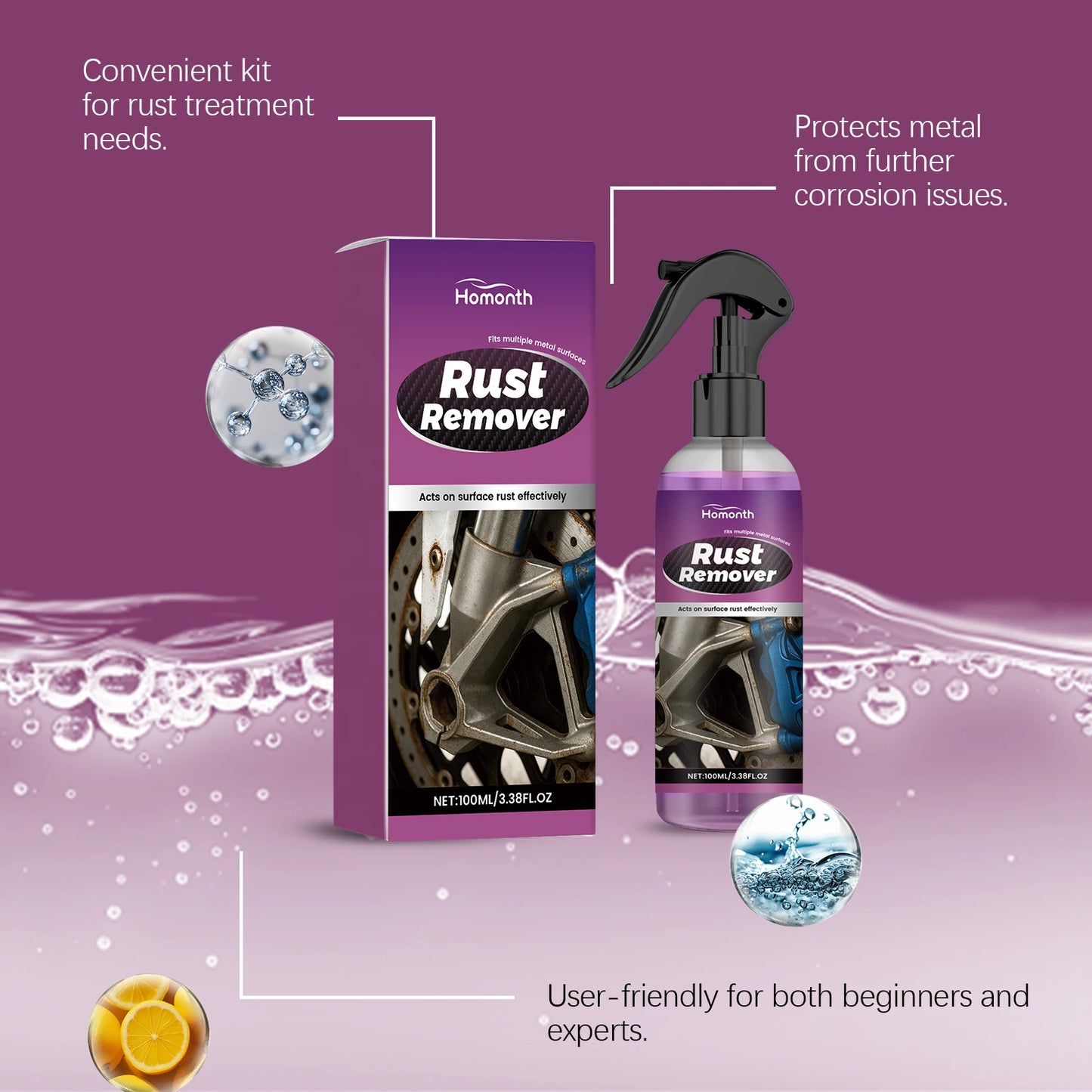Car Rust Remover Spray | Anti-Corrosion Metal Cleaner 100ml