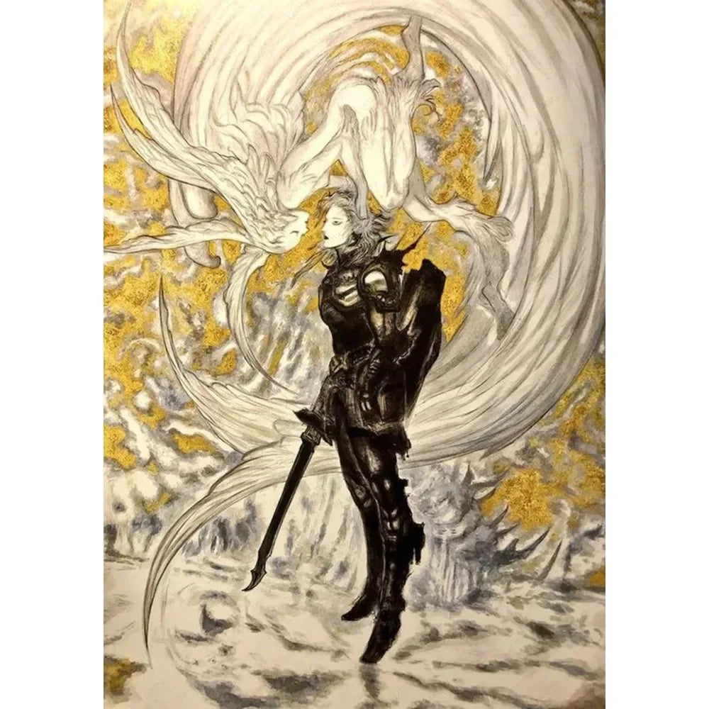 Yoshitaka Amano Final Fantasy Game Luxury Poster Waterproof Wall Art Printing Home Living Bed Room Bar Aesthetic Decor Peaceful Pleasures Health and Wellness